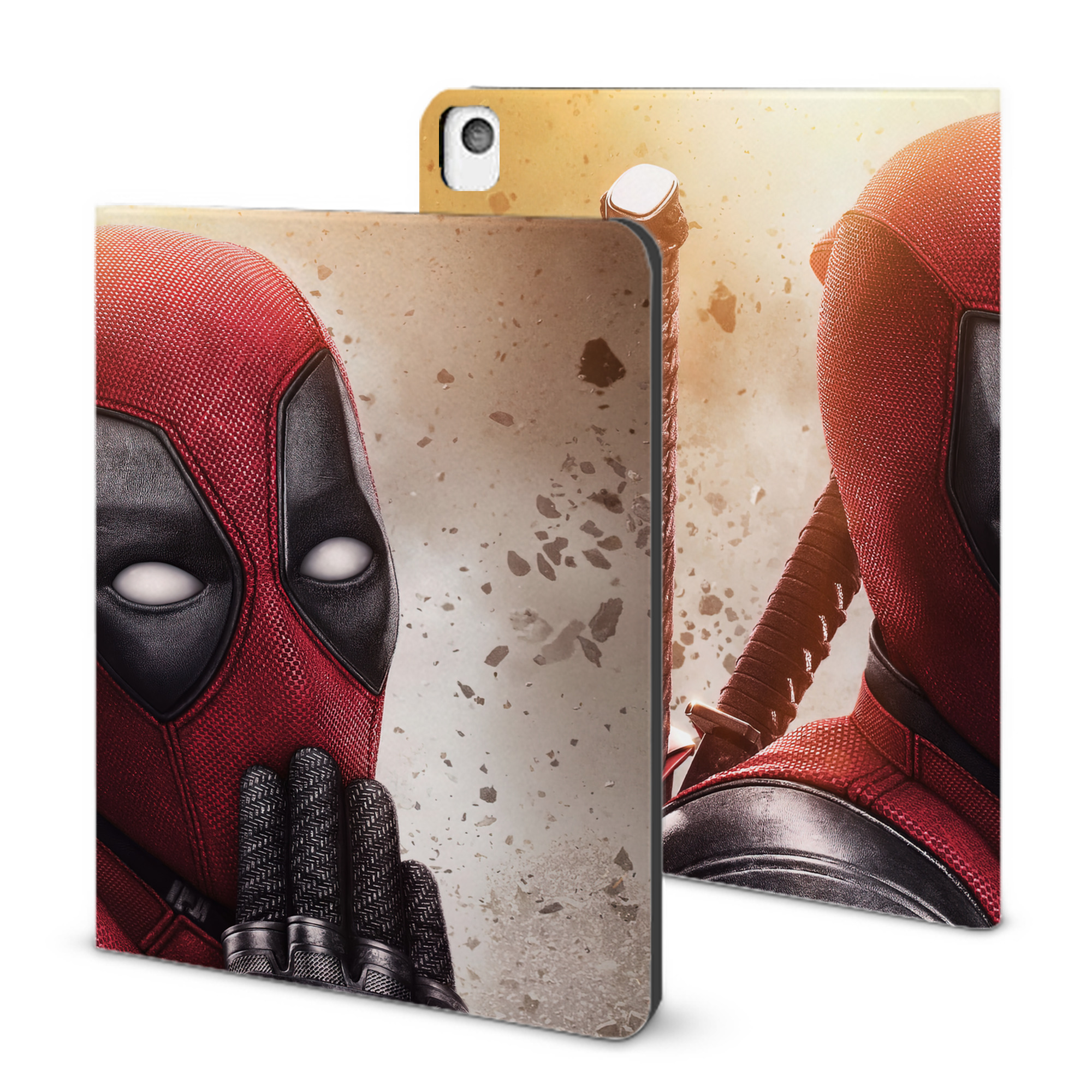 （画像用） Deadpool デッドプール IPadケース ペンホルダー付き ブックスタイルデザイン